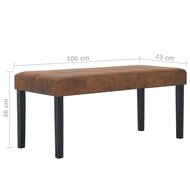 Bankje 106 cm kunstsu&egrave;de bruin 7