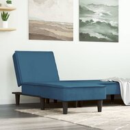 Chaise longue fluweel blauw 1