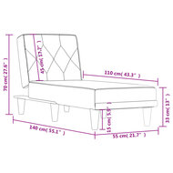 Chaise longue fluweel lichtgrijs 9