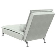 Massage chaise longue met bolster fluweel lichtgrijs 6