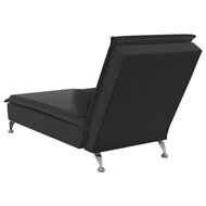 Massage chaise longue met bolster fluweel zwart 6