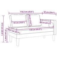 Chaise longue met kussens kunstleer cr&egrave;me 8