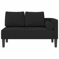 Chaise longue met kussens fluweel zwart 3