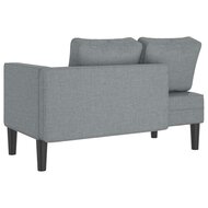 Chaise longue met kussens stof lichtgrijs 5