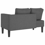 Chaise longue met kussens stof donkergrijs 5