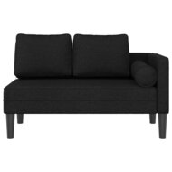 Chaise longue met kussens stof zwart 3