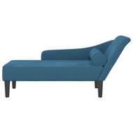 Chaise longue met kussens fluweel blauw 3