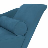 Chaise longue met kussens fluweel blauw 6