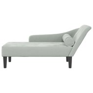 Chaise longue met kussens fluweel lichtgrijs 3