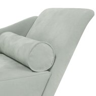 Chaise longue met kussens fluweel lichtgrijs 6