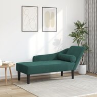 Chaise longue met kussens fluweel donkergroen 1