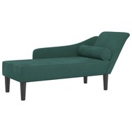 Chaise longue met kussens fluweel donkergroen 2