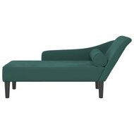 Chaise longue met kussens fluweel donkergroen 3