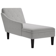 Chaise longue met kussen en rechterarmleuning stof wolk grijs 1