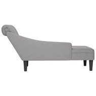 Chaise longue met kussen en rechterarmleuning stof wolk grijs 5