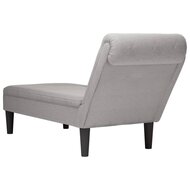 Chaise longue met kussen en rechterarmleuning stof wolk grijs 6