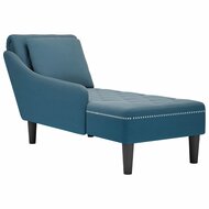 Chaise longue met kussen en rechterarmleuning fluweel blauw 1