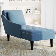 Chaise longue met kussen en rechterarmleuning fluweel blauw 3