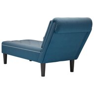 Chaise longue met kussen en rechterarmleuning fluweel blauw 6