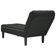 Chaise longue met kussen en rechterarmleuning fluweel zwart 6