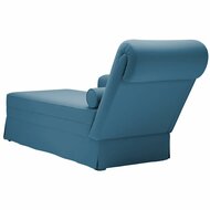 Chaise longue met bolster en rechterarmleuning fluweel blauw 6