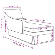 Chaise longue met bolster&amp;rechterarmleuning fluweel lichtgrijs 9