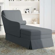 Chaise longue met bolster&amp;rechterarmleuning fluweel donkergrijs 3