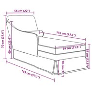 Chaise longue met bolster&amp;rechterarmleuning fluweel donkergroen 9