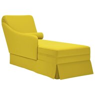 Chaise longue met bolster en rechterarmleuning fluweel geel 1