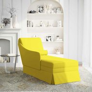 Chaise longue met bolster en rechterarmleuning fluweel geel 2