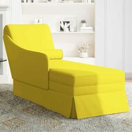 Chaise longue met bolster en rechterarmleuning fluweel geel 3