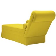 Chaise longue met bolster en rechterarmleuning fluweel geel 6