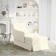 Chaise longue met bolster en rechterarmleuning fluweel cr&egrave;me 2