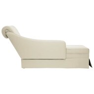 Chaise longue met bolster en rechterarmleuning fluweel cr&egrave;me 5