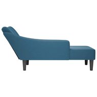 Chaise longue met rechterarmleuning fluweel blauw 5