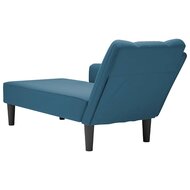 Chaise longue met rechterarmleuning fluweel blauw 6