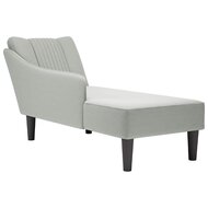 Chaise longue met rechterarmleuning fluweel lichtgrijs 1