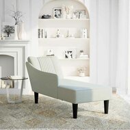 Chaise longue met rechterarmleuning fluweel lichtgrijs 2