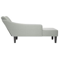 Chaise longue met rechterarmleuning fluweel lichtgrijs 5