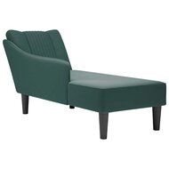 Chaise longue met rechterarmleuning fluweel donkergroen 1