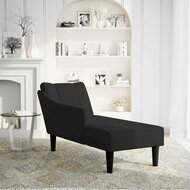 Chaise longue met rechterarmleuning fluweel zwart 2