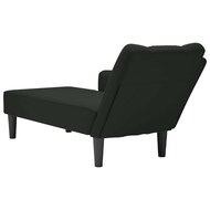 Chaise longue met rechterarmleuning fluweel zwart 6