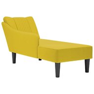 Chaise longue met rechterarmleuning fluweel geel 1