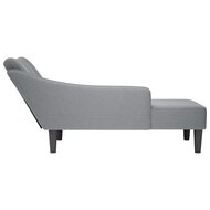 Chaise longue met rechterarmleuning stof lichtgrijs 5