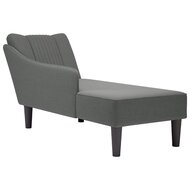 Chaise longue met rechterarmleuning stof donkergrijs 1