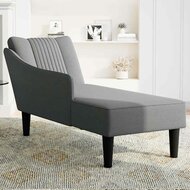 Chaise longue met rechterarmleuning stof donkergrijs 3