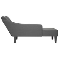 Chaise longue met rechterarmleuning stof donkergrijs 5