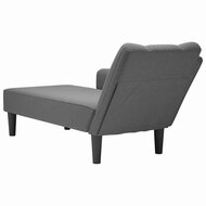 Chaise longue met rechterarmleuning stof donkergrijs 6