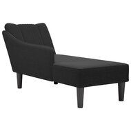 Chaise longue met rechterarmleuning stof zwart 1