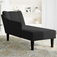 Chaise longue met rechterarmleuning stof zwart 2